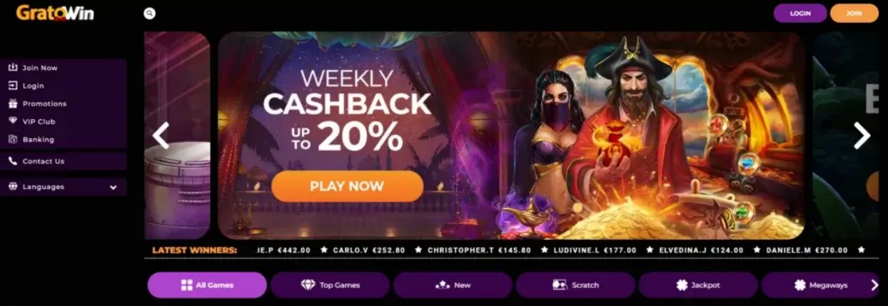 GratoWin Casino gry